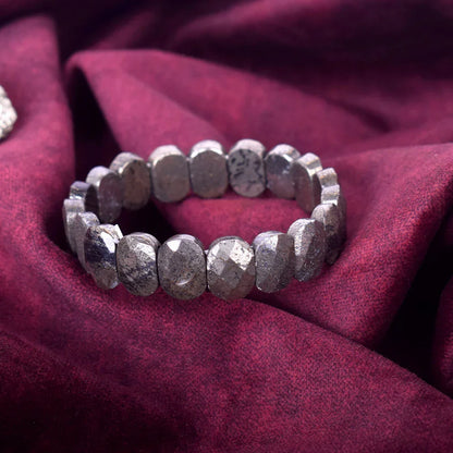 Astro Vedic Flat Beaded Pyrite Stone Bracelet